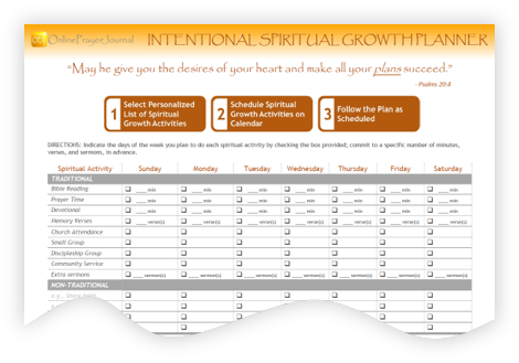 Intentional Spiritual Growth Planner