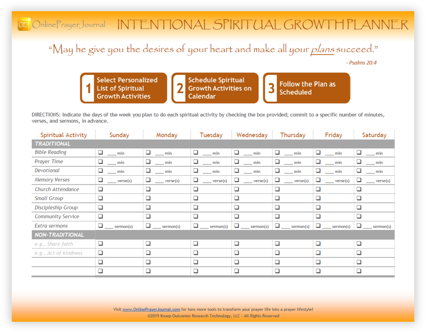 Intentional Spiritual Growth Plan Template Image